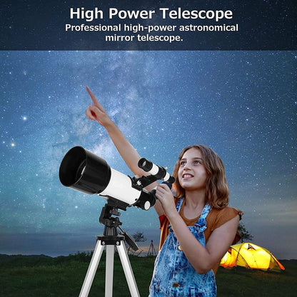 Telescópio Astronômico 30070 com Espelho Localizador Tripé Clipe de Telefone Alta Ampliação Entrada Usando Observação Astronômica de Estrelas