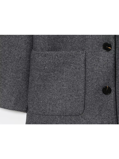 TFMLN Winter New Ladies Solid Jackets Elegant Long Sleeve Pockets Coat Fashion Scarf Collar Warm Short Jacket Streetwear