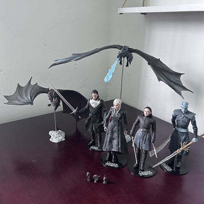 Jon Snow Night King Daenerys Targaryen Frost Wyrm Viserion Black Ice Dragon Rhaegal Action Figure Model Toys Desktop Decoration