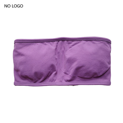 ARFTE Backless Bandeau Sports Bra Gym Women Top Crop Tube Seamless Bras Yoga Tops  Workout Sportswear Push-up Fitness Gym Bra