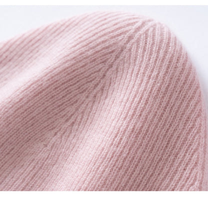 Autumn Winter New 100% Cashmere Hat Women's One-Line Hat Knitted Hat Wool Hat Ear Protection High-Quality Couple Hat