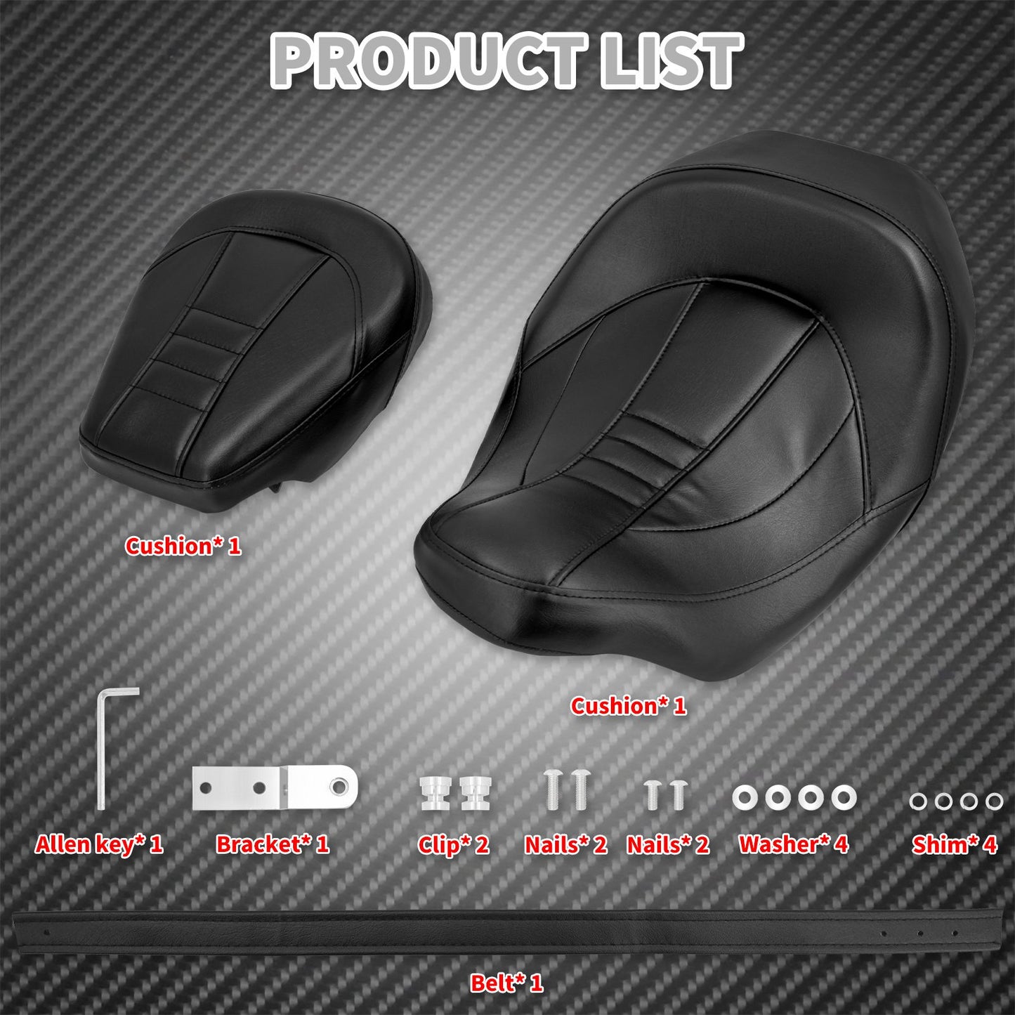 Assento de Couro Dianteiro e Traseiro para Motocicleta para Harley Touring Road King CVO Electra Street Glide 09-23