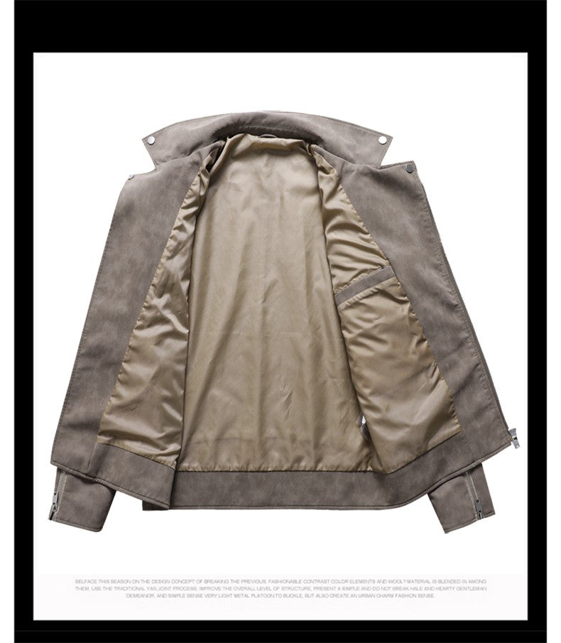 Jacket Men Coat Winter Leather Bomber Genuine Casual Brown Jackets Coats Faux Leather Vintage Black Biker Jacket Men Windproof