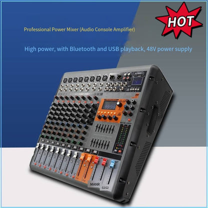 TITumnnl Mixer Digital Profissional de Áudio 18 Canais com Chip DSP Reverb de 99 Bits Bluetooth USB MP3 para Palco, Bar, Estúdio, DJ
