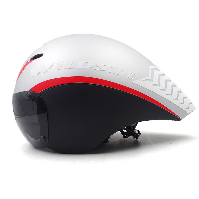 Capacete de Ciclismo de Estrada Wildside Aero TT Capacete de Segurança para Bicicleta de Triathlon Ultraleve com Óculos Acessórios para Bicicleta