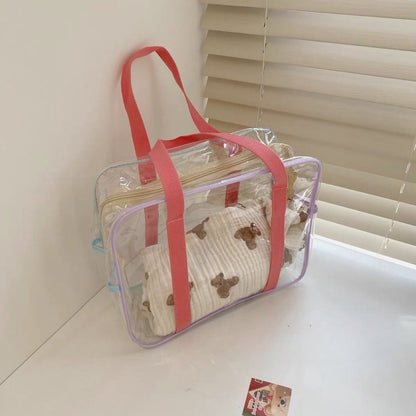 Makeup PVC Jelly Bag Business Trip Transparent Toiletries and Cosmetics Bag Travel Waterproof Swimming Storage Beach Bag