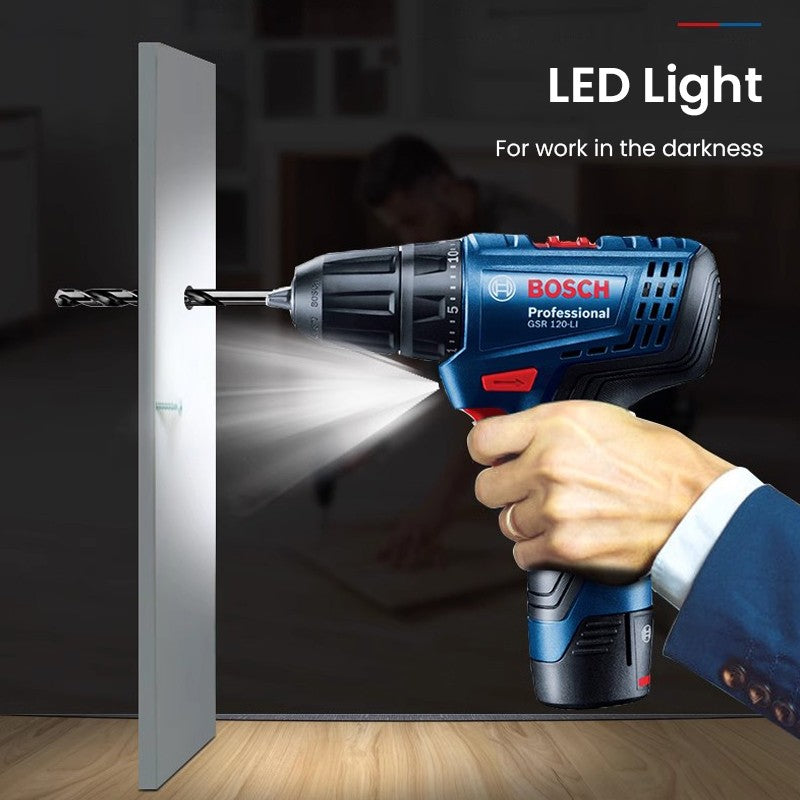 Furadeira Elétrica Bosch GSR120 Li 12V Parafusadeira Sem Fio Profissional Furadeira de Impacto Recarregável Ferramentas Elétricas Multifuncionais