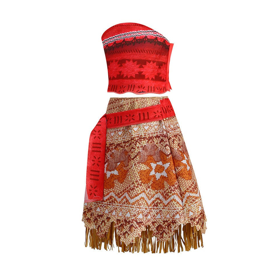 Girls Halloween Cosplay Moana Dress Ocean Adventure Role Play Costume Vaiana Princess Boys Maui Costume Vestidos Party Dress