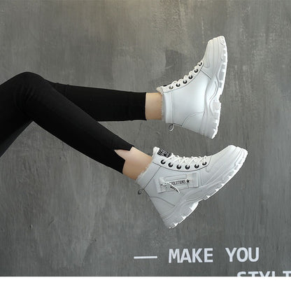 Snow Boots for Women New Casual High-top Warm Sneakers Womens New Platform Ankle Boots Plus Size 45 Zapatillas De Mujer2025