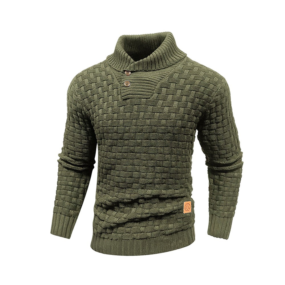 Men’s Knitted Sweater Casual Crew Neck Warm Long Sleeve Comfortable Pullover Textured Ribbed Edge High Quality Top US Size