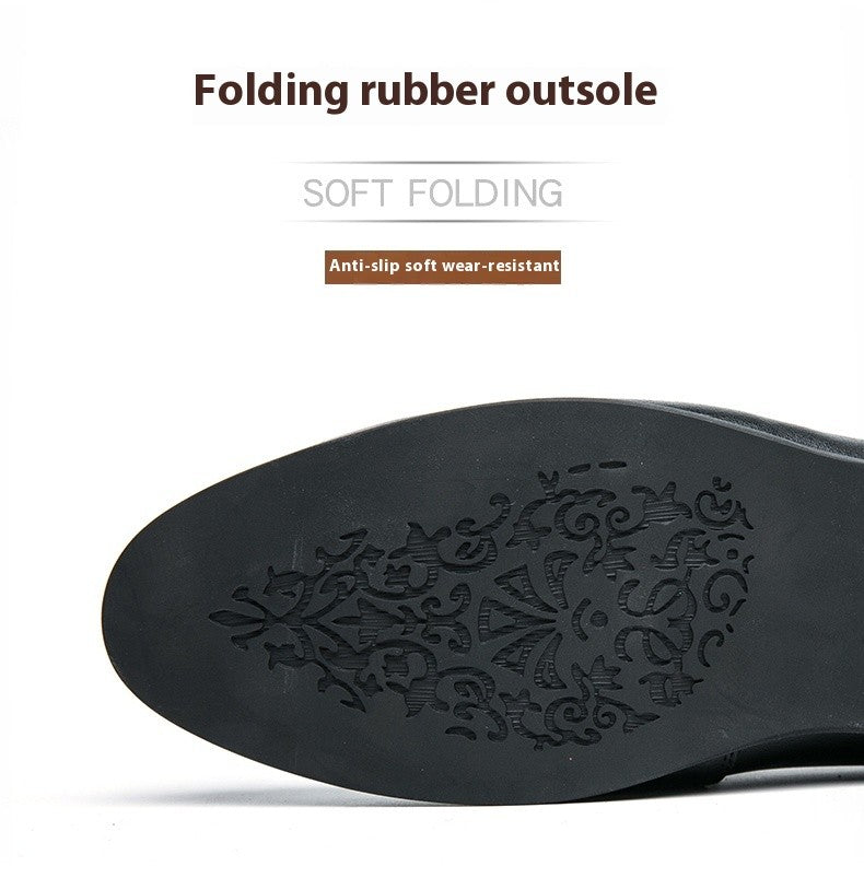 Pointed casual leather shoes for men Korean trend British style loafers small bee leather business dress slip-on feet