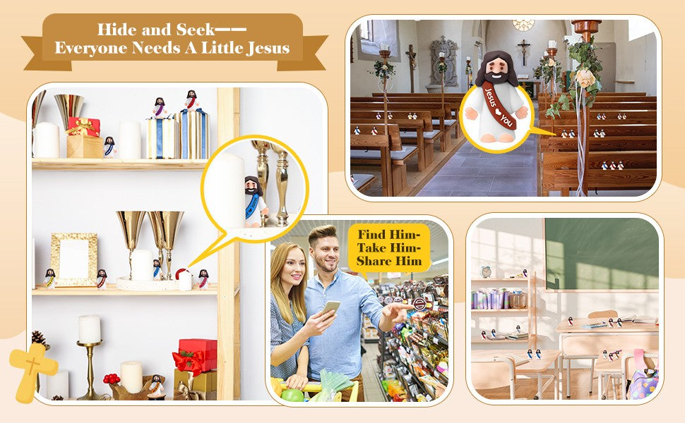 20-200PCS Little Jesus Figures Mini Jesus Figurines in Bulk Hide and Seek Religious Party Favor Sunday School Easter Egg Stuffer