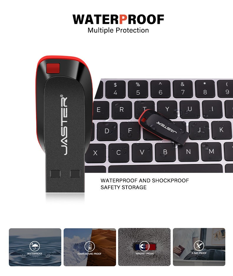 Pendrive USB 2.0 de Alta Velocidade 64GB 32GB 16GB 8GB Memória USB Flash Drives Impermeáveis U Disk 128GB 512GB