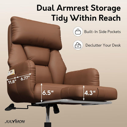 Cross Legged Office Chair with Arms,Criss Desk Chair,High Bcak Big and Tall Office Chair with Foot Rest,Reversible Armrests