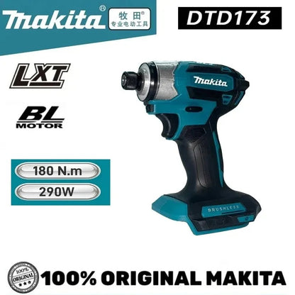 Parafusadeira de Impacto Makita DTD173 18V Sem Fio, Sem Escova, 180Nm, Furadeira Elétrica com Luz LED, Ferramenta Doméstica Multifuncional