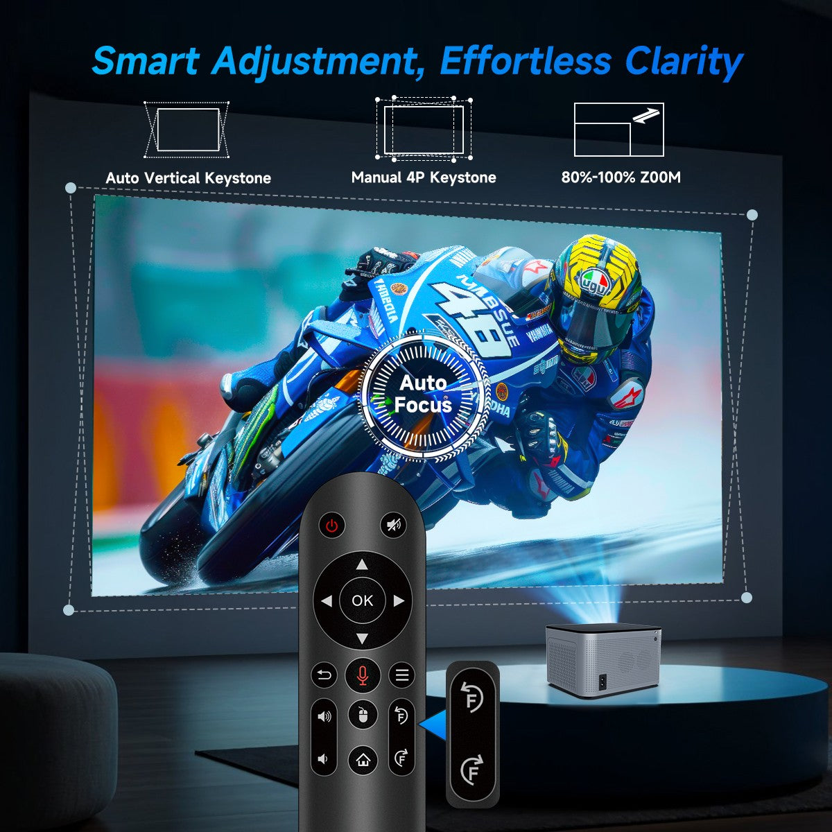 Projetor Magcubic 580ANSI Foco Automático Android 11 4K 1080P Wifi6 Controle de Voz Allwinner H713 BT5.0 Home Cinema HY350 Pro