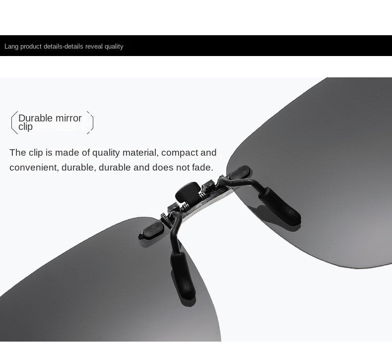 Square Clip on Sunglasses Women Polarized Black Lens UV400 Night Vision Driving Men Goggles Clips Anti Glare Vintage Glasses