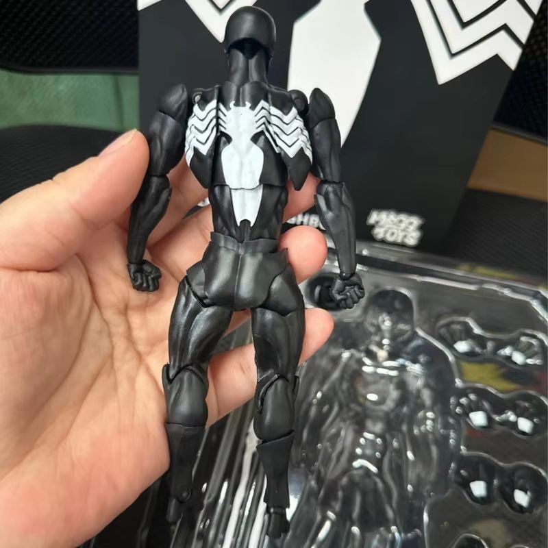 2025 de Alta Qualidade Terno Preto Vizinho Symbiote Homem-Aranha Preto Venom Battle Suit Articulado Boneco Messtoy Modelo Presente