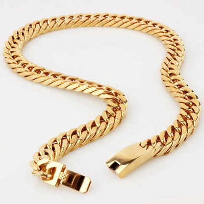 Granny Chic 15mm 7-40inch Dourado Firme Forte 316L Aço Inoxidável Joias Elo Cubano Corrente Gargantilha Colar Masculino