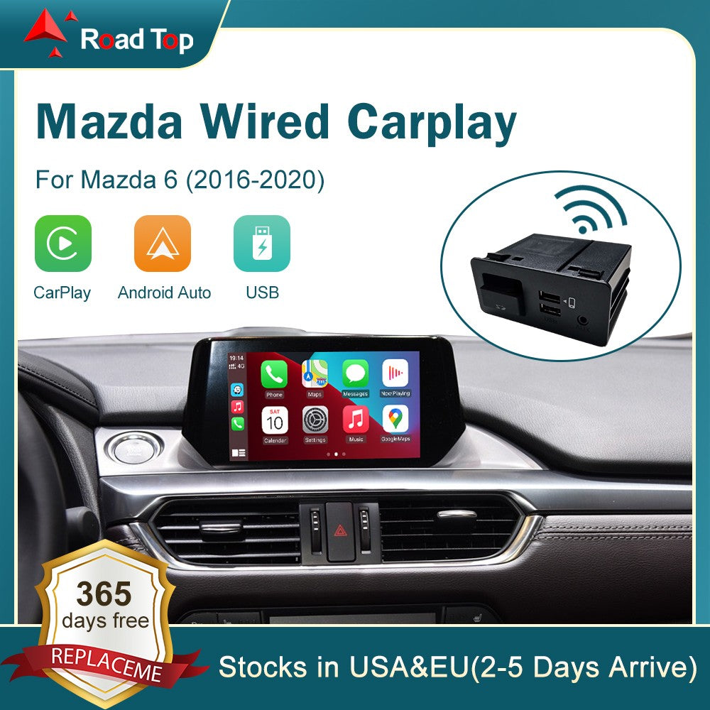 Adaptador USB CarPlay e Android Auto com fio para Mazda 6 2 3 CX3 CX5 CX9 MX5 2016-2020 com sistema Mazda Connect