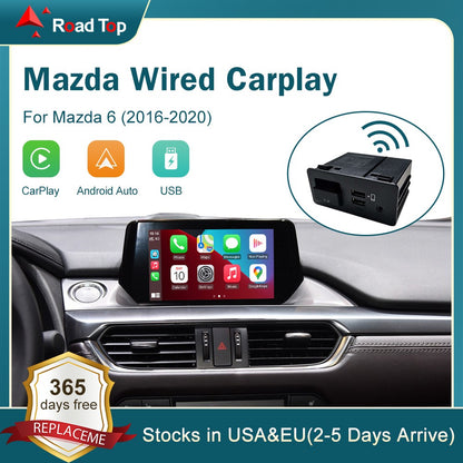 Adaptador USB CarPlay e Android Auto com fio para Mazda 6 2 3 CX3 CX5 CX9 MX5 2016-2020 com sistema Mazda Connect