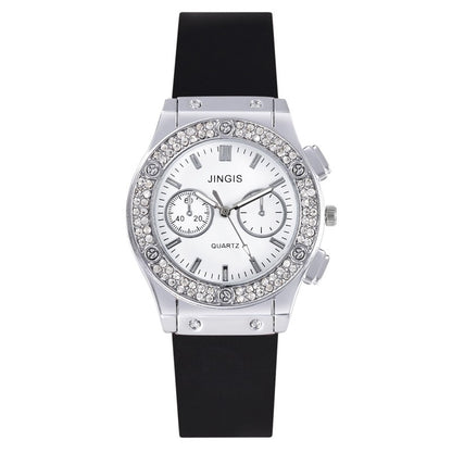 New Women Watches Fashion Silicone Quartz Watch All-Match Men's and Women's Same Diamond Watch Neutral Watch Alloy Student Watch