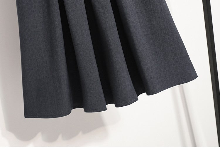 Solid Versatile Medium Length Pleated Skirt 2026 Plus Size Skirts A-Line Maxi Gown Spring Autumn New Half-length Umbrella Skirt