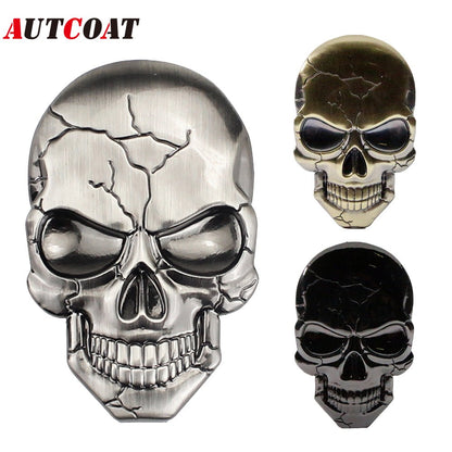 1Pcs 3D Metal Devil Skull Car Emblem Sticker Chrome Auto Badge Sticker Bumper Decal for Car SUV Truck Motorcycle