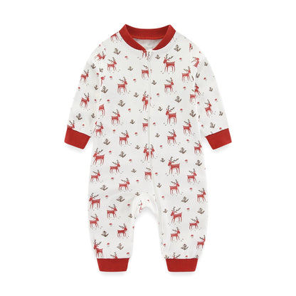Kiddiezoom 1/2Pcs Fashion Christmas Cartoon 100%Cotton zipper Baby Boy Girl Rompers Soft newborn Clothes