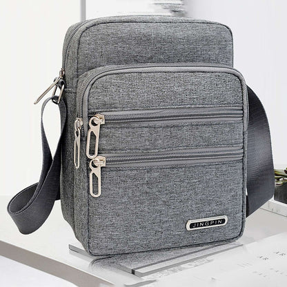 Men's Shoulder Bag Business Leisure Large Capacity Portable Handbag Zipper Multi Layer Waterproof Summer Male's Crossbody Bags