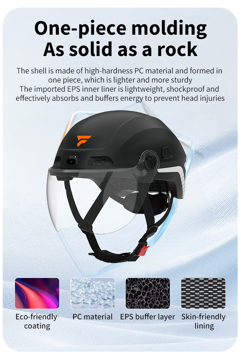 2025 Novo Capacete de Moto Inteligente com Câmera e Fone de Ouvido Bluetooth Meio Capacete Masculino Cascos Para Moto Quatro Estações DOT