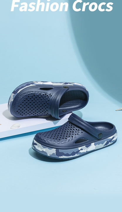 New Men's Sandals Driver Shoes EVA Light Slippers Unisex Colorful Camouflage Decoration Summer Beach Shoes Zapatos Hombre