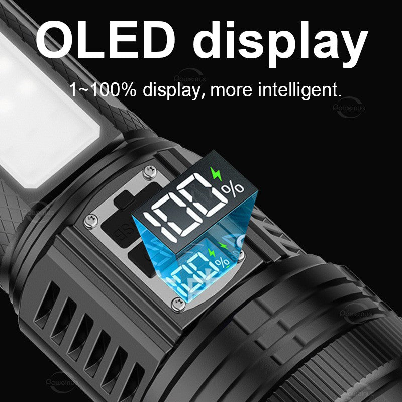 1000000LM Most Powerful LED Flashlight Rechargeable Type-c Flashlight Long Range 6000M Tactical Torch Light For Fishing Hunting