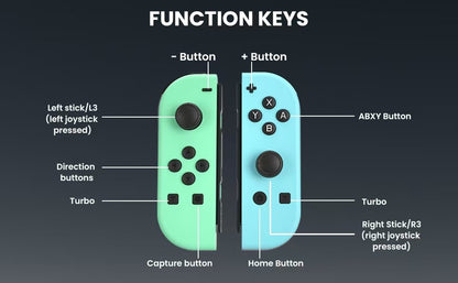 Wireless Switch L/R Controllers Hall Joystick RGB Colorful Light BT 5.3 Wake Up Six-Axis Vibrating Joypad For Switch/Lite/Oled