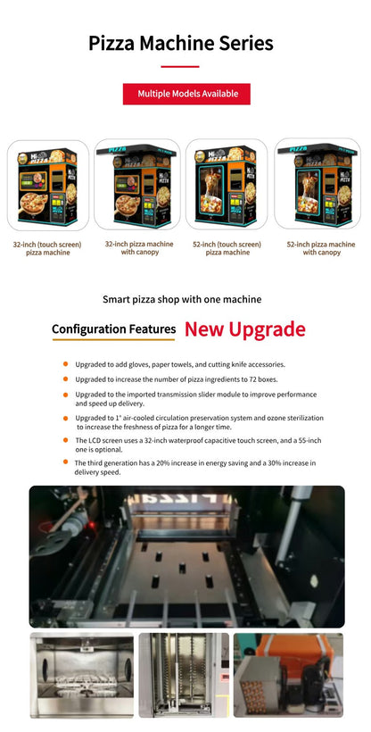 Outdoor Fully Automatic Factory Smart Touch Screen Pizza Vending Machine Wholesalers
