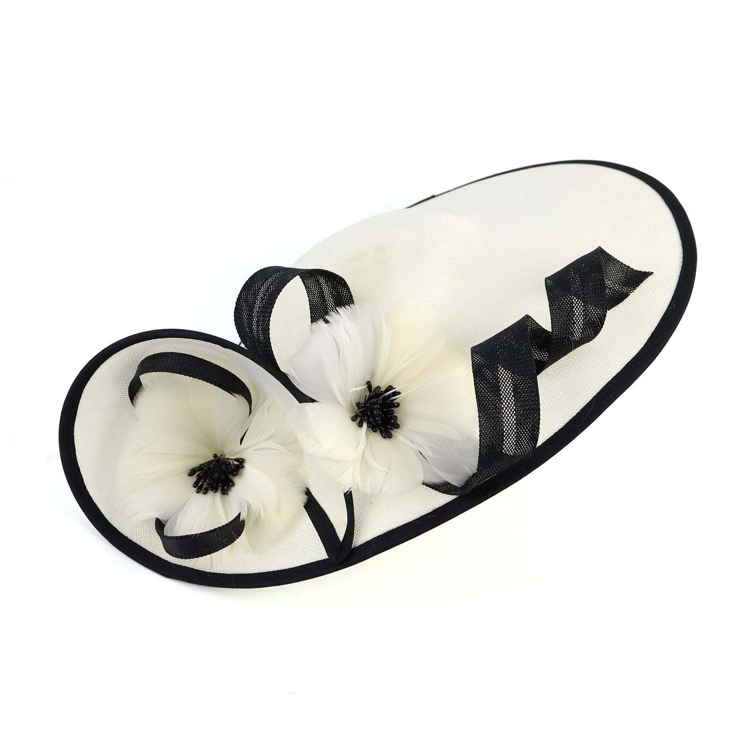 Novo Fascinator de Flor Sinamay Chapéu de Casamento Perfeito Chapéu de Festa Derby Único Chapéus de Igreja Elegantes Fascinators de Noiva Femininos
