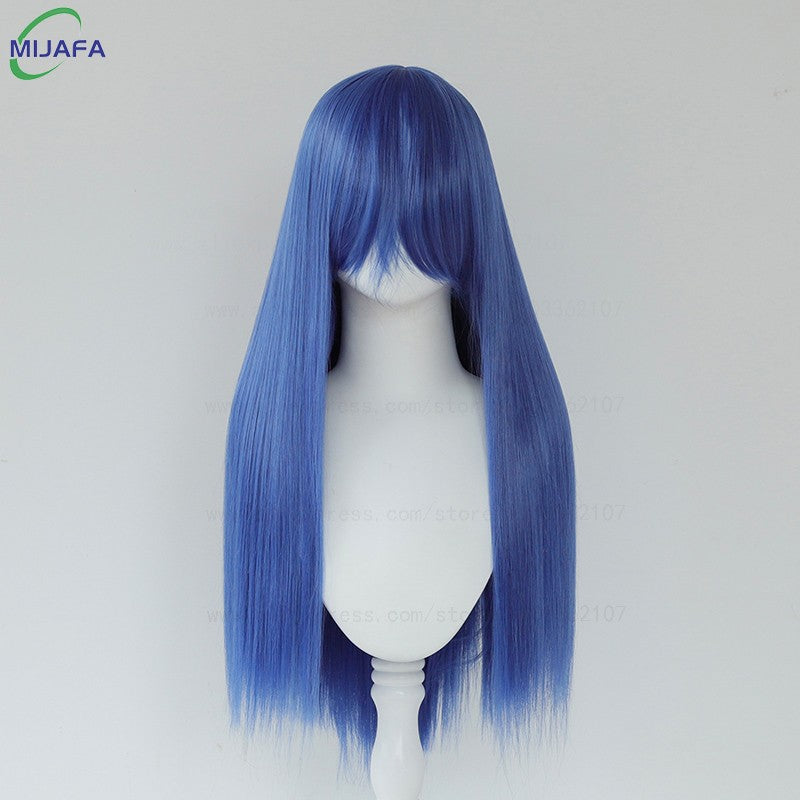 Peruca de Cosplay Longa e Lisa de Altíssima Qualidade, 400g, 48 Cores, 60cm, com Franja, Resistente ao Calor, Perucas Anime + Touca de Peruca