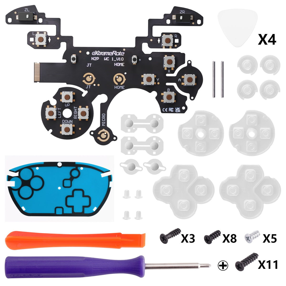 Extreme Rate Switch 2 Pro Controller Whole Clicky Kit Faster Trigger Smooth Face Buttons Response Upgrade Kit for Switch2 Pro