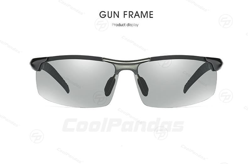 CoolPandas Óculos de Sol Fotocromáticos Masculinos Polarizados Sem Aro para Esportes ao Ar Livre Óculos de Condução Dia Noite Camaleão Óculos Masculinos