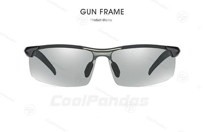 CoolPandas Óculos de Sol Fotocromáticos Masculinos Polarizados Sem Aro para Esportes ao Ar Livre Óculos de Condução Dia Noite Camaleão Óculos Masculinos