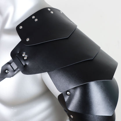 Medieval Viking Armor Leather Shoulder Harness Renaissance Style Cosplay Accessory, Adjustable Straps, Cool and Handsome Theme