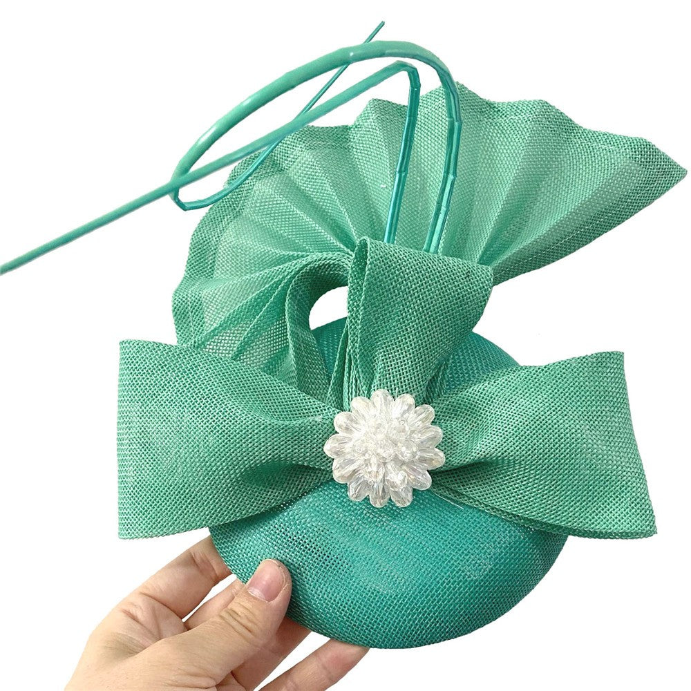Nice Flower Fascinator Hats Fashion Bow Party Chapeau Cap Bride Women Wedding Chic Headwear With Hair Band Gril Hair Accessories