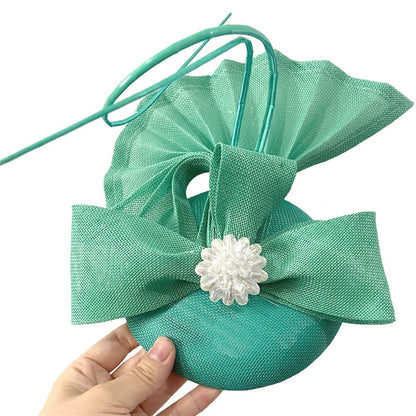 Nice Flower Fascinator Hats Fashion Bow Party Chapeau Cap Bride Women Wedding Chic Headwear With Hair Band Gril Hair Accessories