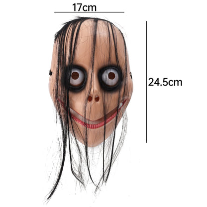 Funny Scary Halloween Mask Exaggerated Monster Face Mask Long Hair Spooky Cosplay Costume Accessory for Adults Party Deco Gift