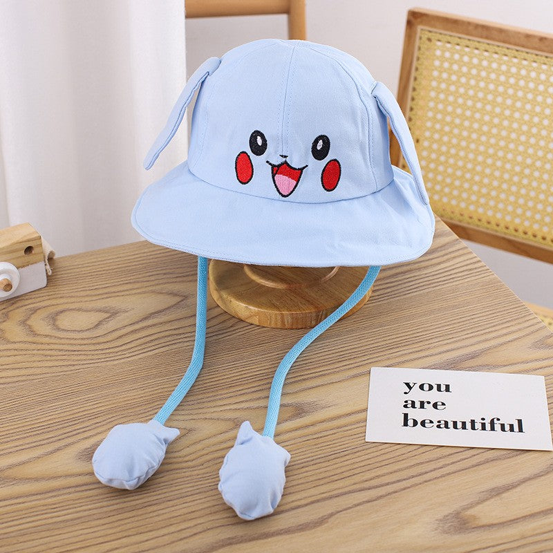 Kids Summer Broad-brimmed Cotton Hats Children Bucket Caps for Beach Holiday Boys Girls Sun Protection Hat Parent-child Outfit