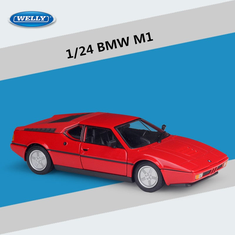 WELLY 1:24 BMW M1 Carro Esportivo de Liga Leve Modelo de Carro em Miniatura Coleção Estática de Metal Fundido Brinquedo Infantil de Aniversário Carros Presentes
