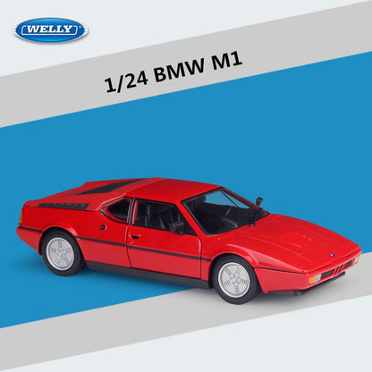 WELLY 1:24 BMW M1 Carro Esportivo de Liga Leve Modelo de Carro em Miniatura Coleção Estática de Metal Fundido Brinquedo Infantil de Aniversário Carros Presentes