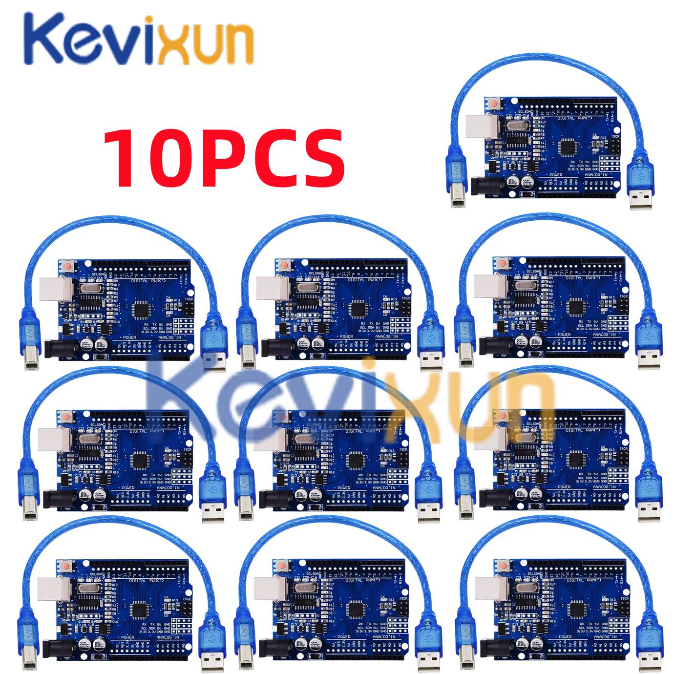 1-10PCS UNO R3 CH340G MEGA328P Chip para Arduino UNO R3 + CABO USB/TIPO-C Placa de Desenvolvimento ATMEGA328P-AU 16Mhz