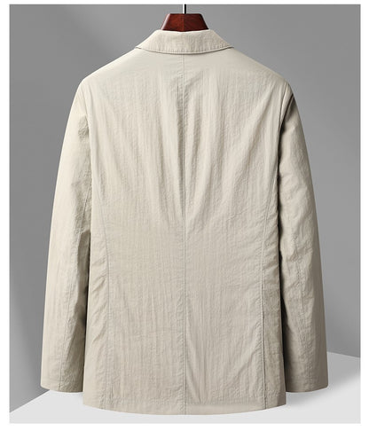 Summer thin suit men's jacket fashion handsome casual high-grade sense of light luxury suit jacket single west sun-protective cl