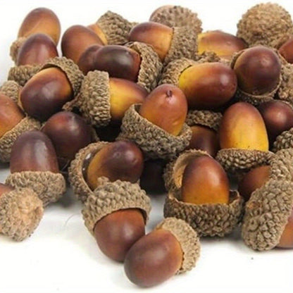 Realistic Artificial Acorns | Mixed Brown Tones Decor for DIY Crafts, Thanksgiving Halloween Christmas Home Party Decorations